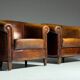 Fauteuil club en peau de mouton 2x classique