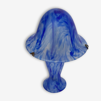 Art Nouveau-style glass mushroom lamp