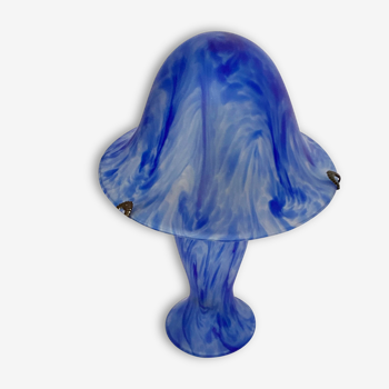 Lampe champignon en pate de verre de style art nouveau