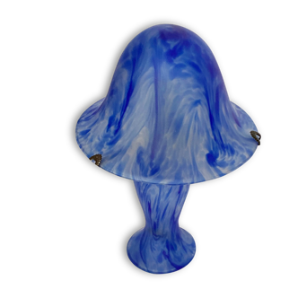Art Nouveau-style glass mushroom lamp