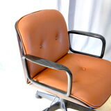 Ico Parisi armchair for MIM cognac and rosewood leather