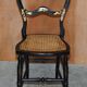 Regency Chair in Ebonised Wood and Gold Leaf Inlaid with Mother of Pearl circa 1815