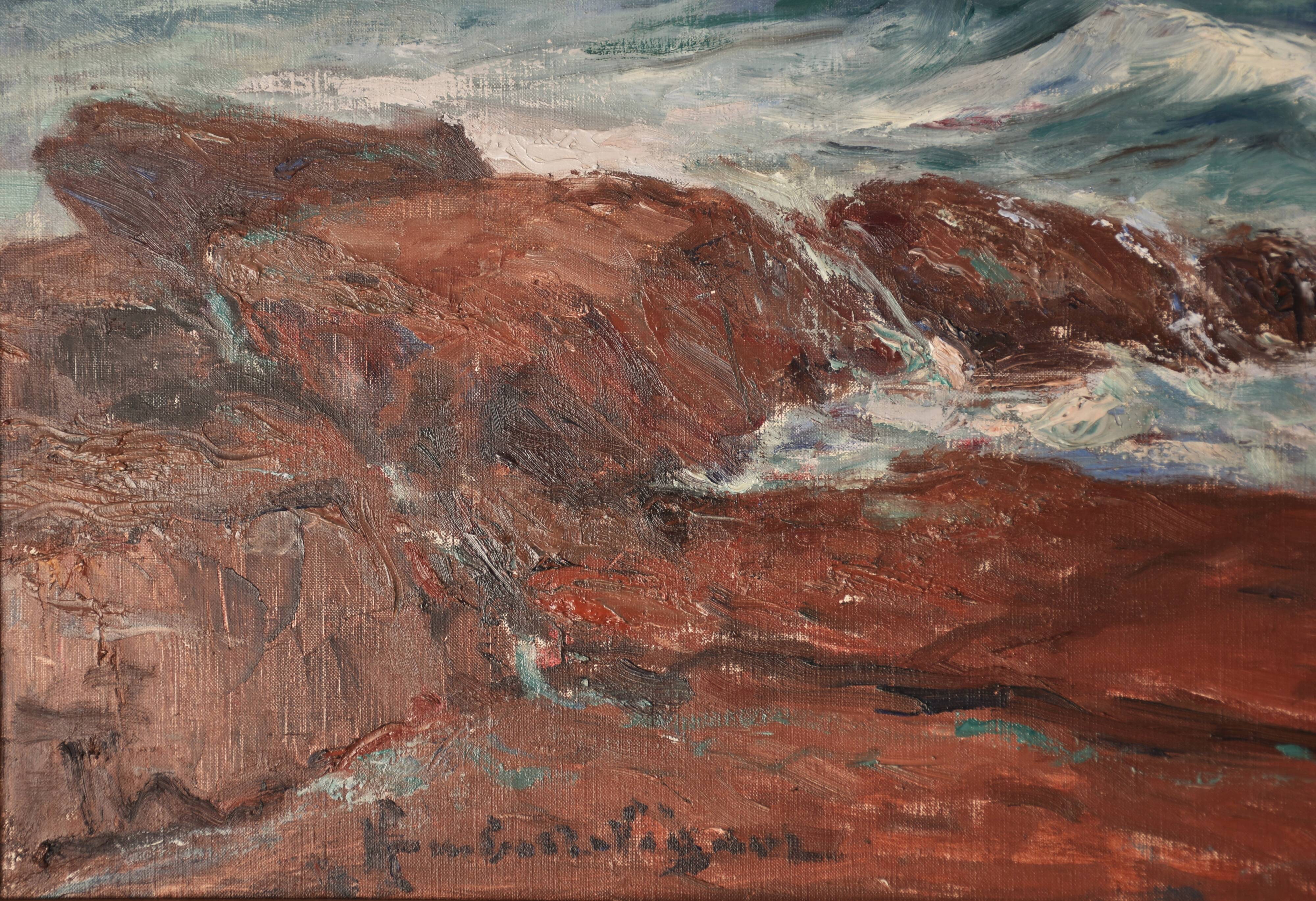 Léonie Humbert-Vignot, The Waves at Saint-Guénolé, circa 1920