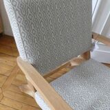 Teak armchair and fabric