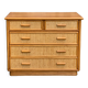 Commode vintage en rotin et osier tressé  1970