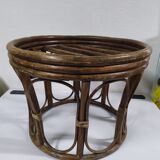 Pouf in old vintage rattan
