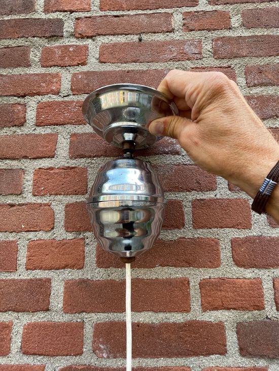Art Deco suspension chrome and opaline 1950s