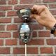 Art Deco suspension chrome and opaline 1950s