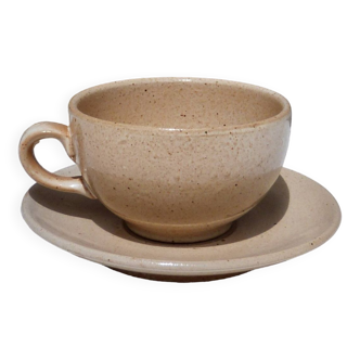 Stoneware cup with saucer Grès du Marais