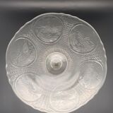 Presentation cup and footed service in transparent worked glass