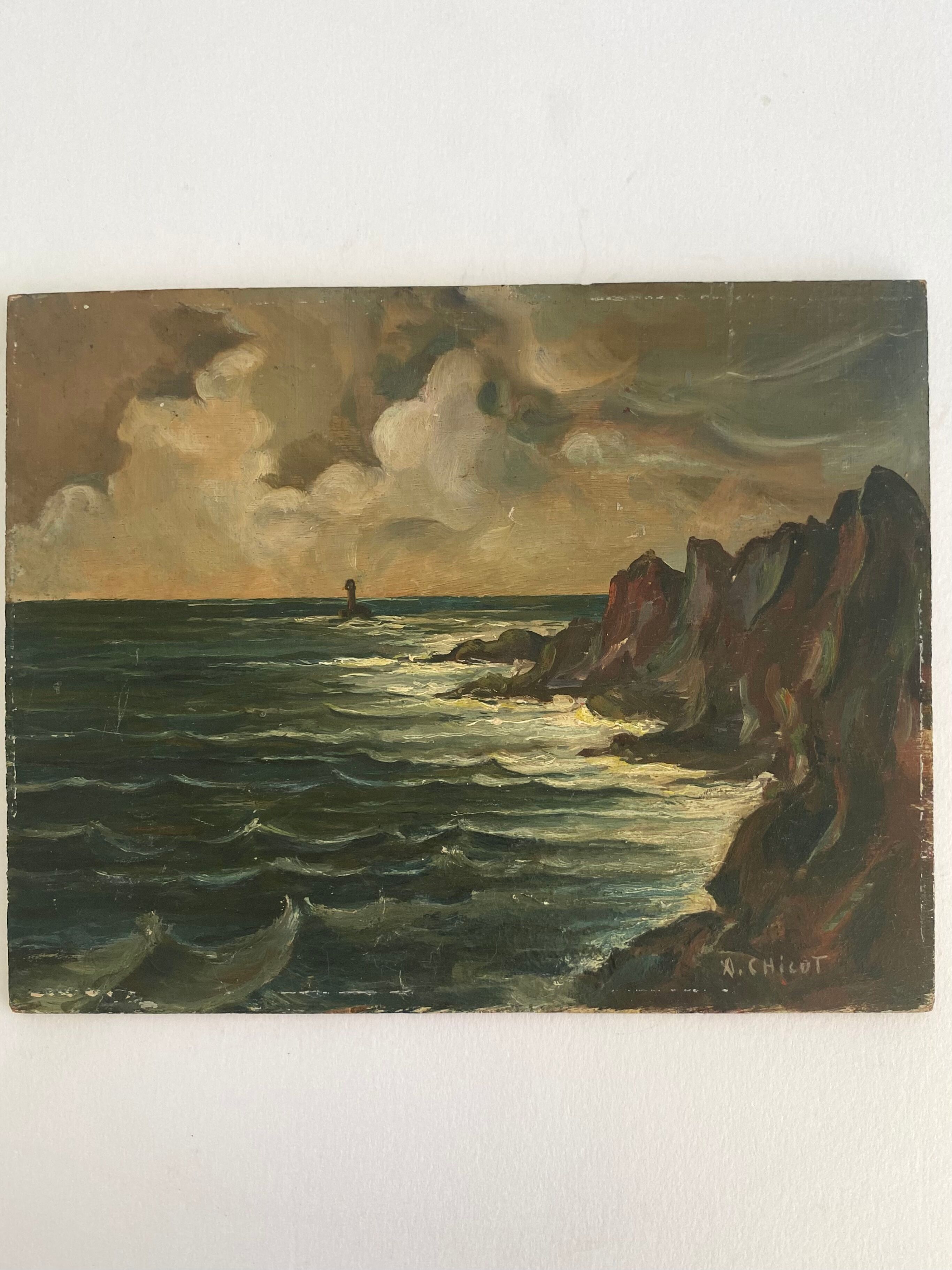 Huile sur bois signée