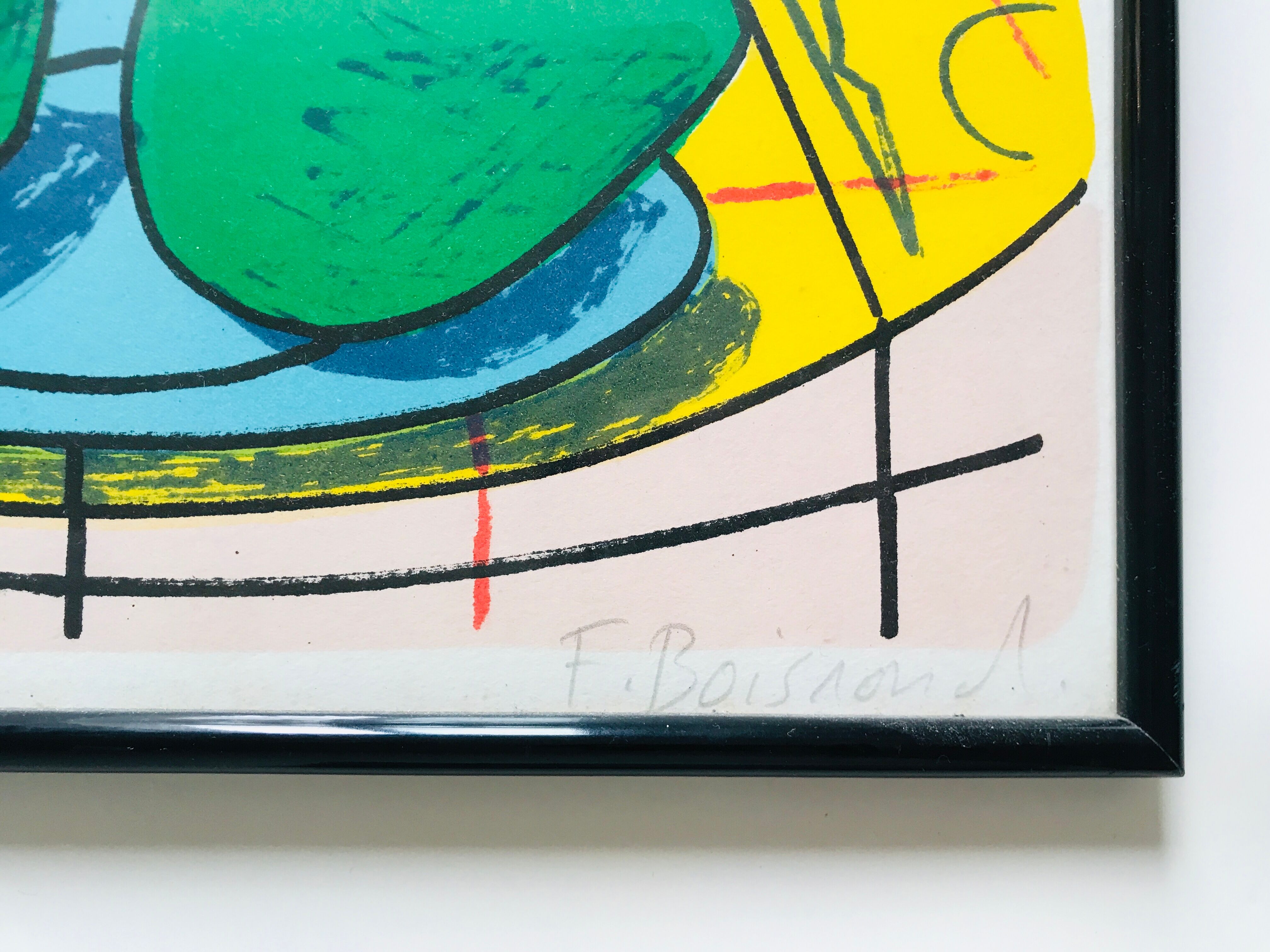 François boisrond. summer triptych. lithograph signed and framed