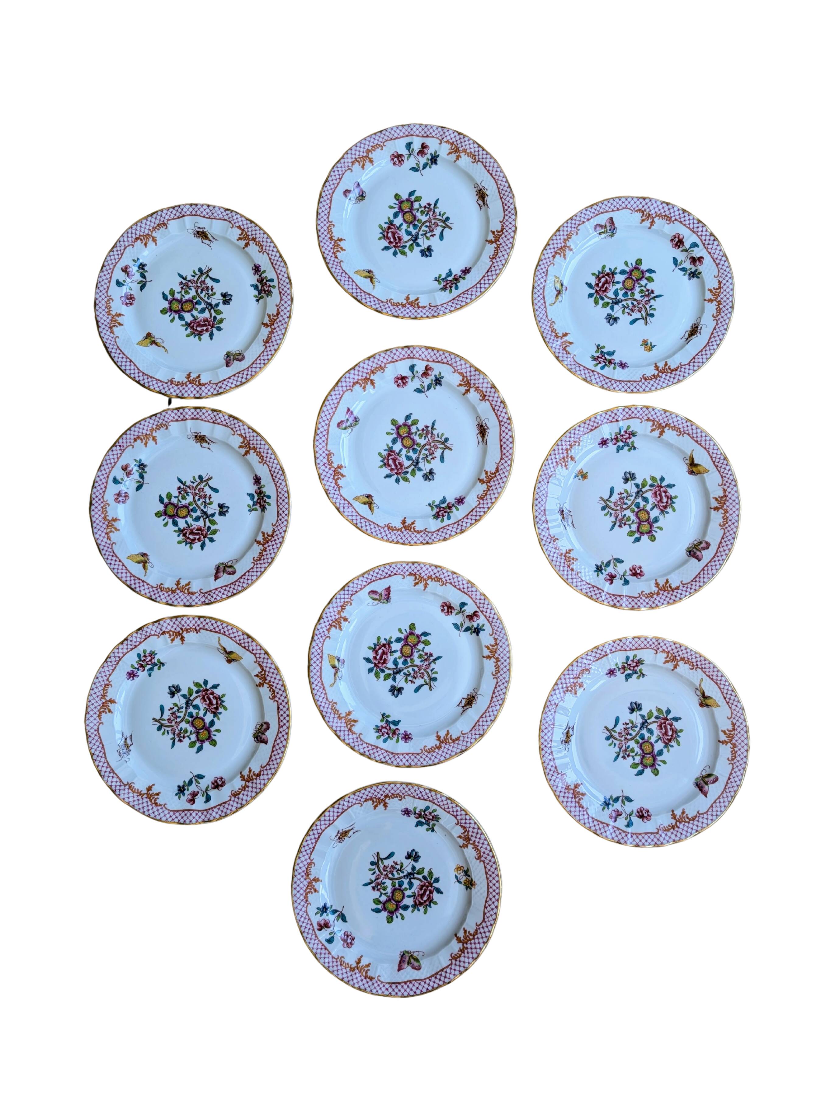 Set of 10 dessert plates Bernardaud Limoges – Compagnie des Indes