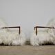 Paire de fauteuils en peau de mouton 1960s