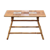 Rattan and ceramic coffee table