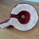 Vallauris style burgundy slip candle holder