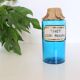 Fine pharmacy bottle XIxth, rare, blue glass and porcelain label, antique, vintage