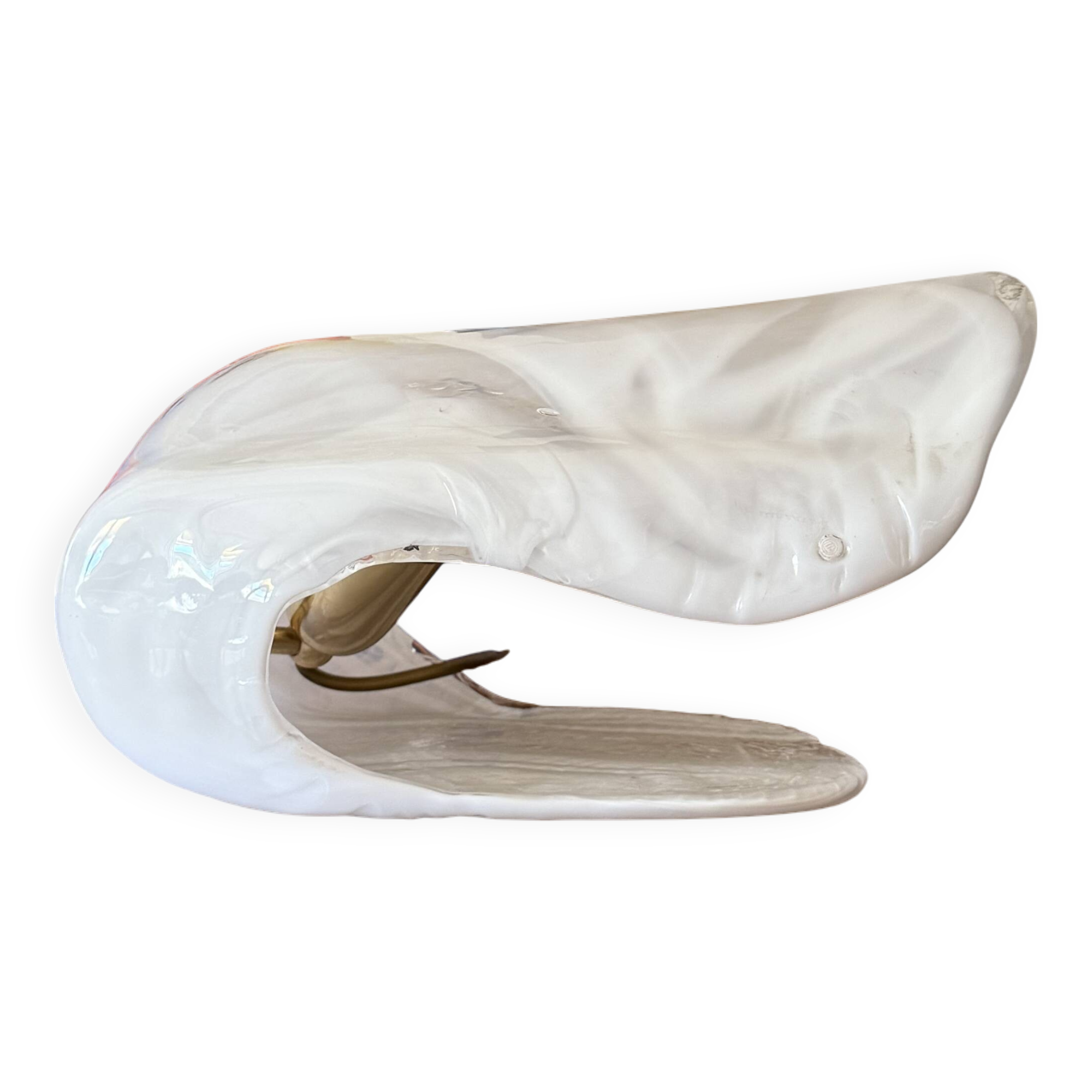 Murano blown shell shaped glass sculptural table lamp, La Murrina Italy 197