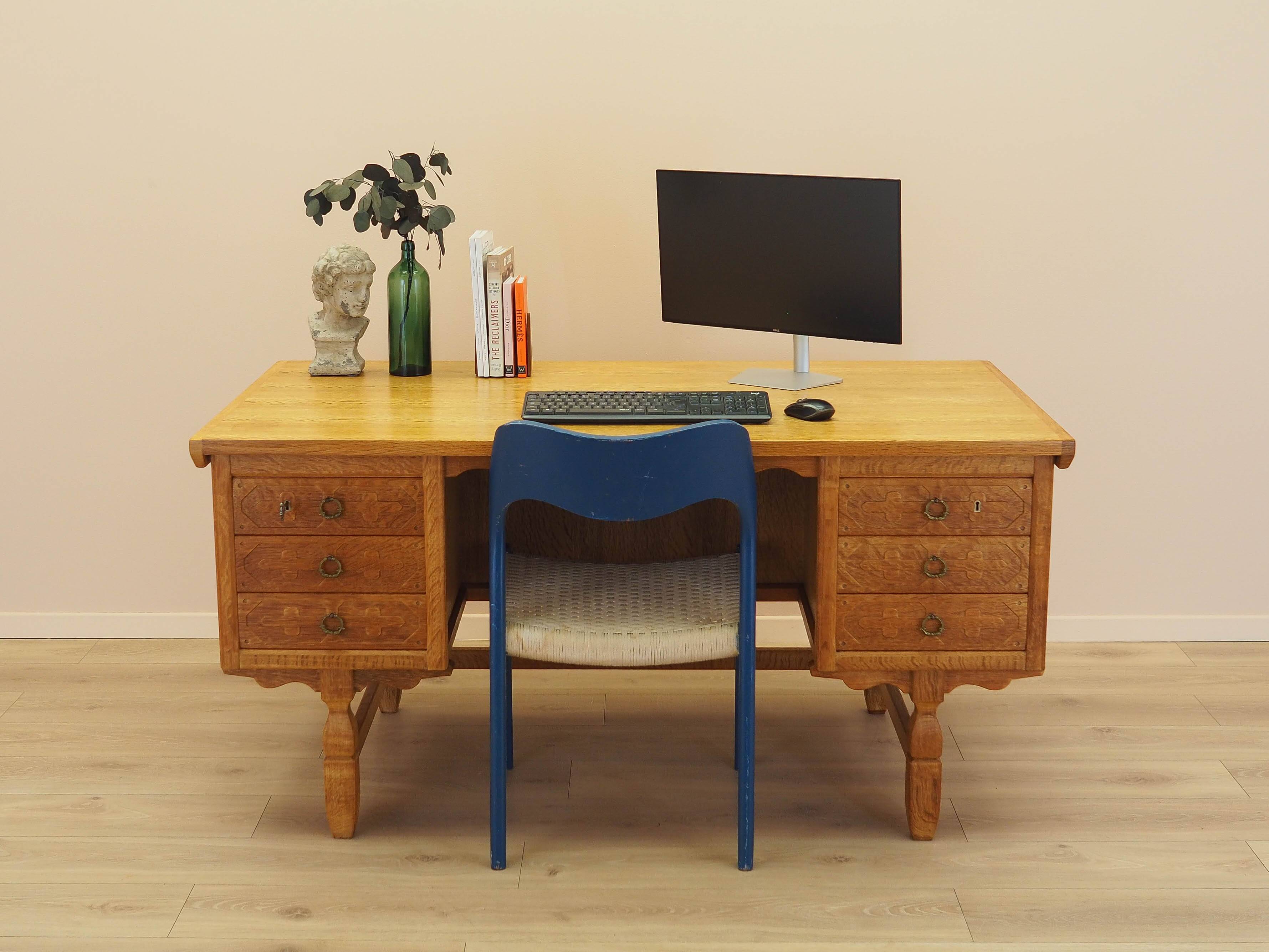 Oak desk, Danish design, 1960s, designer: Henning Kjærnulf