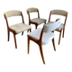 Set of 4 Gondole chairs in fabric signed Baumann.