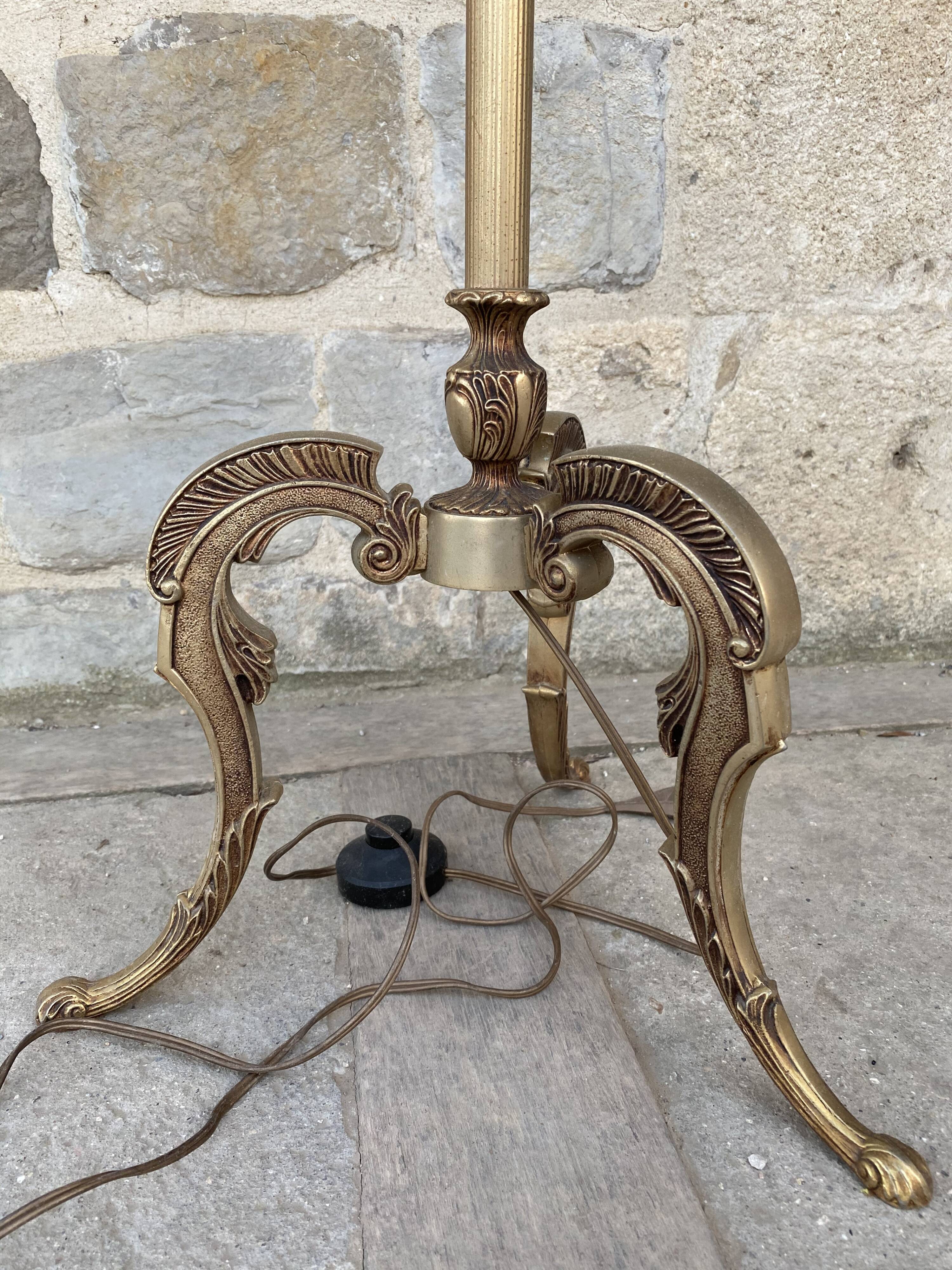 Louis XV style gilded bronze lampfloor, 1960s