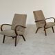 Pair of grey mottled armchairs by Jaroslav Smidek for TON Bystrice