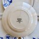 4 vintage ironstone dessert plates Digoin Sarreguemines Hubert blue