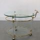 Chariot de chariot de chariot italien en laiton et en verre, années 1970