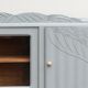 Art Deco sideboard renovated in blue-grey – Bevelled glass and wooden legs – 132.5 cm