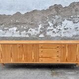 Vintage pine sideboard 1970 1980 Scandinavian style
