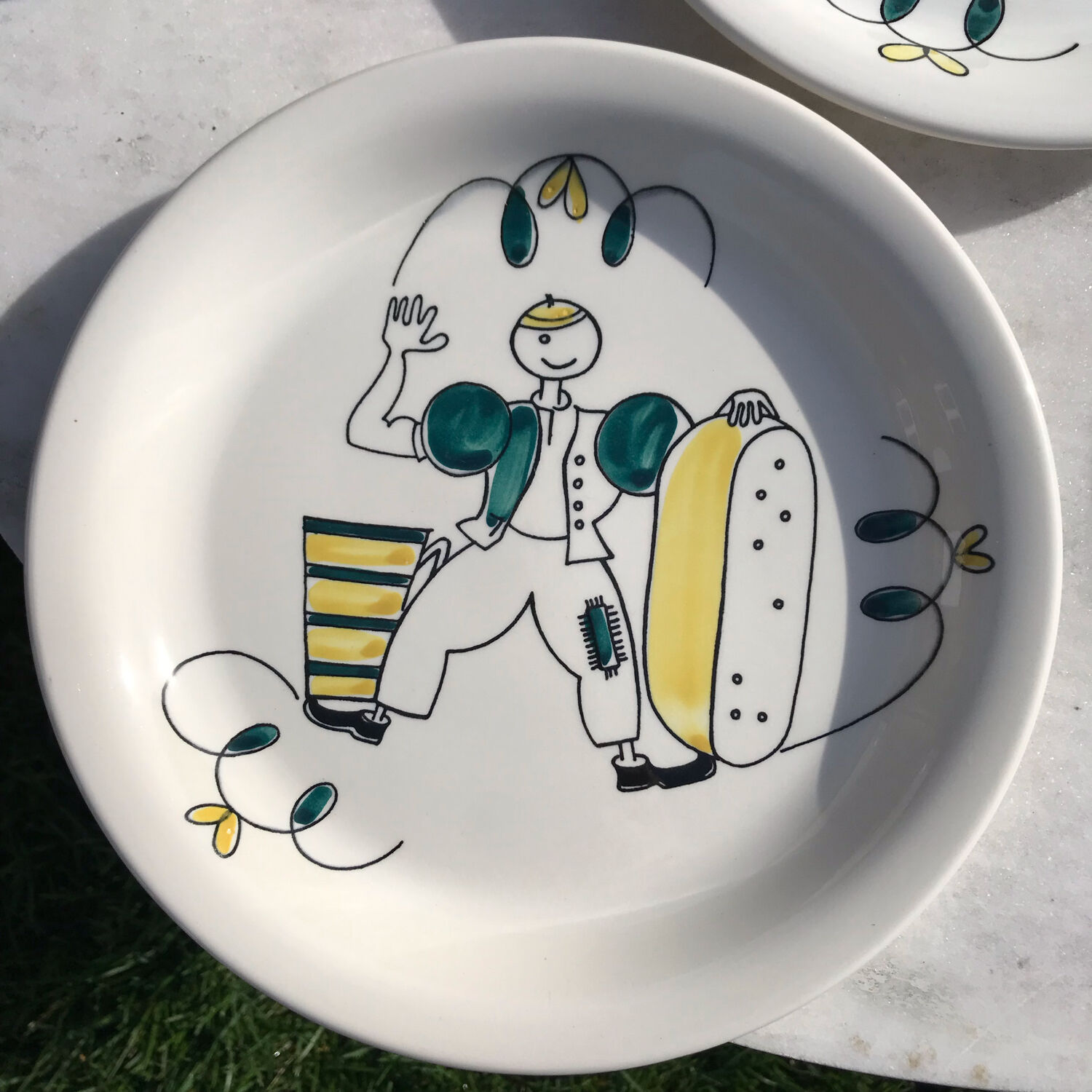 Set of 6 Scandinavian vintage flat plates