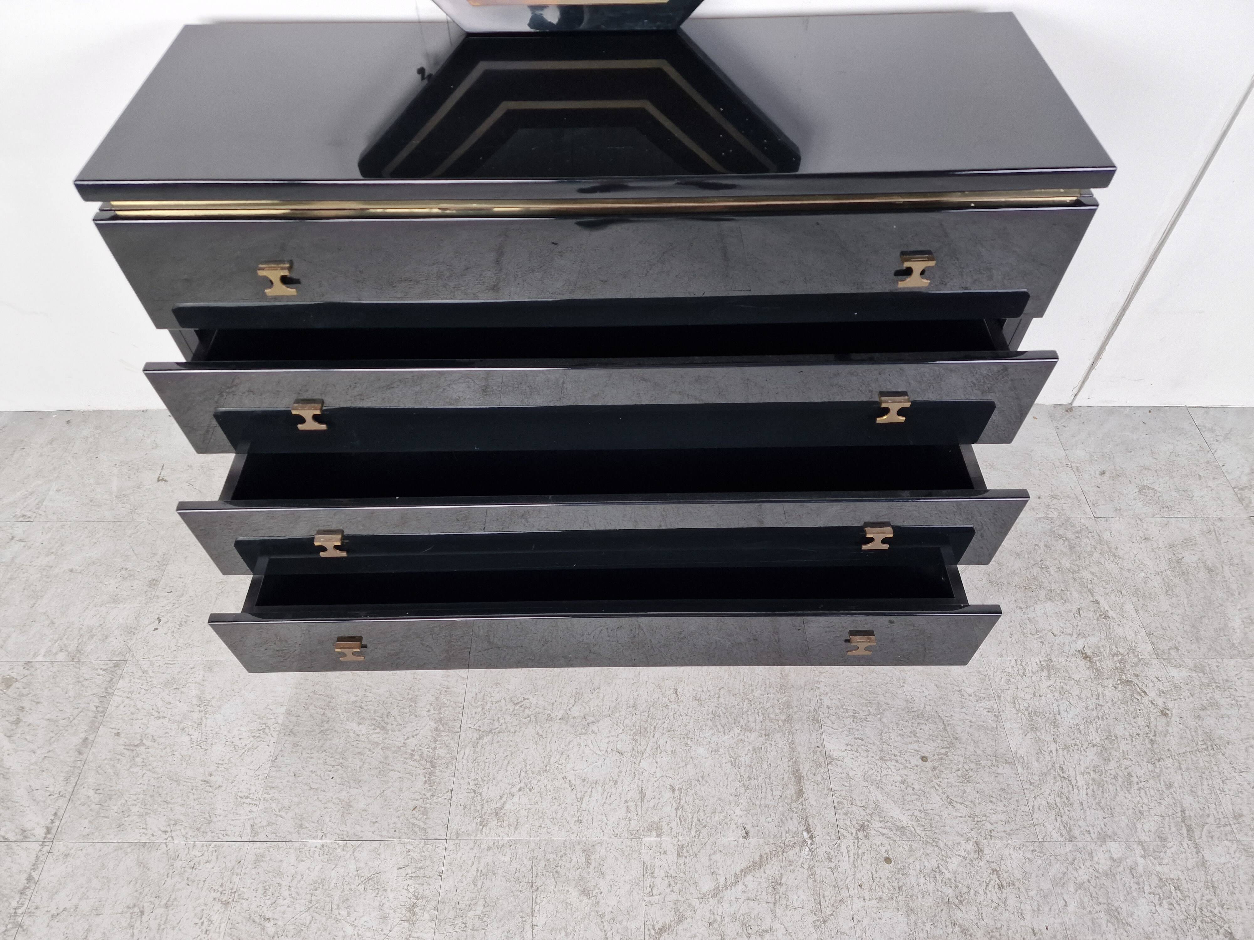 Jean Claude Mahey chest of drawers with mirror, 1970s