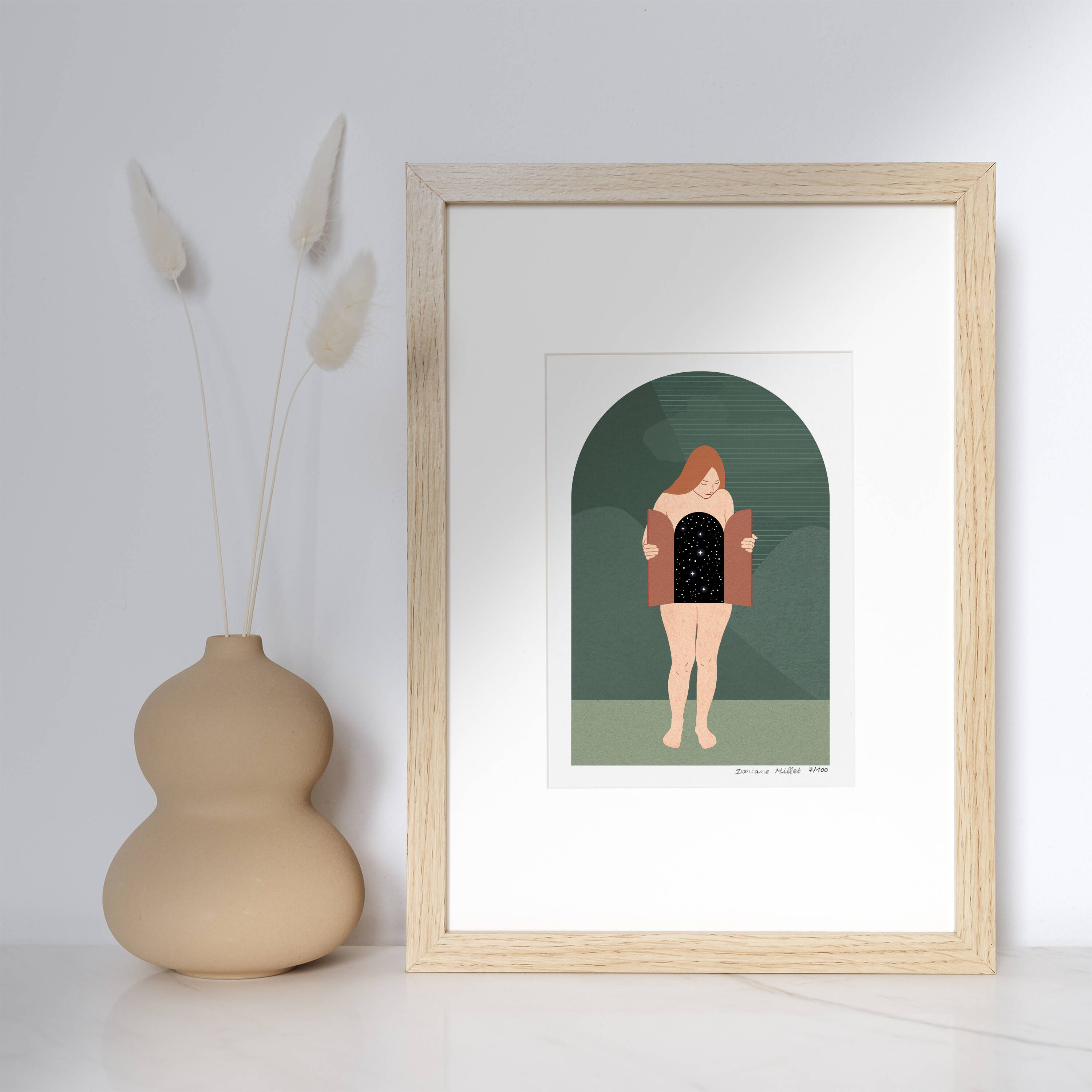 The opening, art print 13x18 cm, numbered and signed, green version