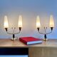 Pair of brass and opaline lamps from the 1950s.