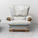 Pair of vintage armchairs in grey leather and wood, 1950s modernism