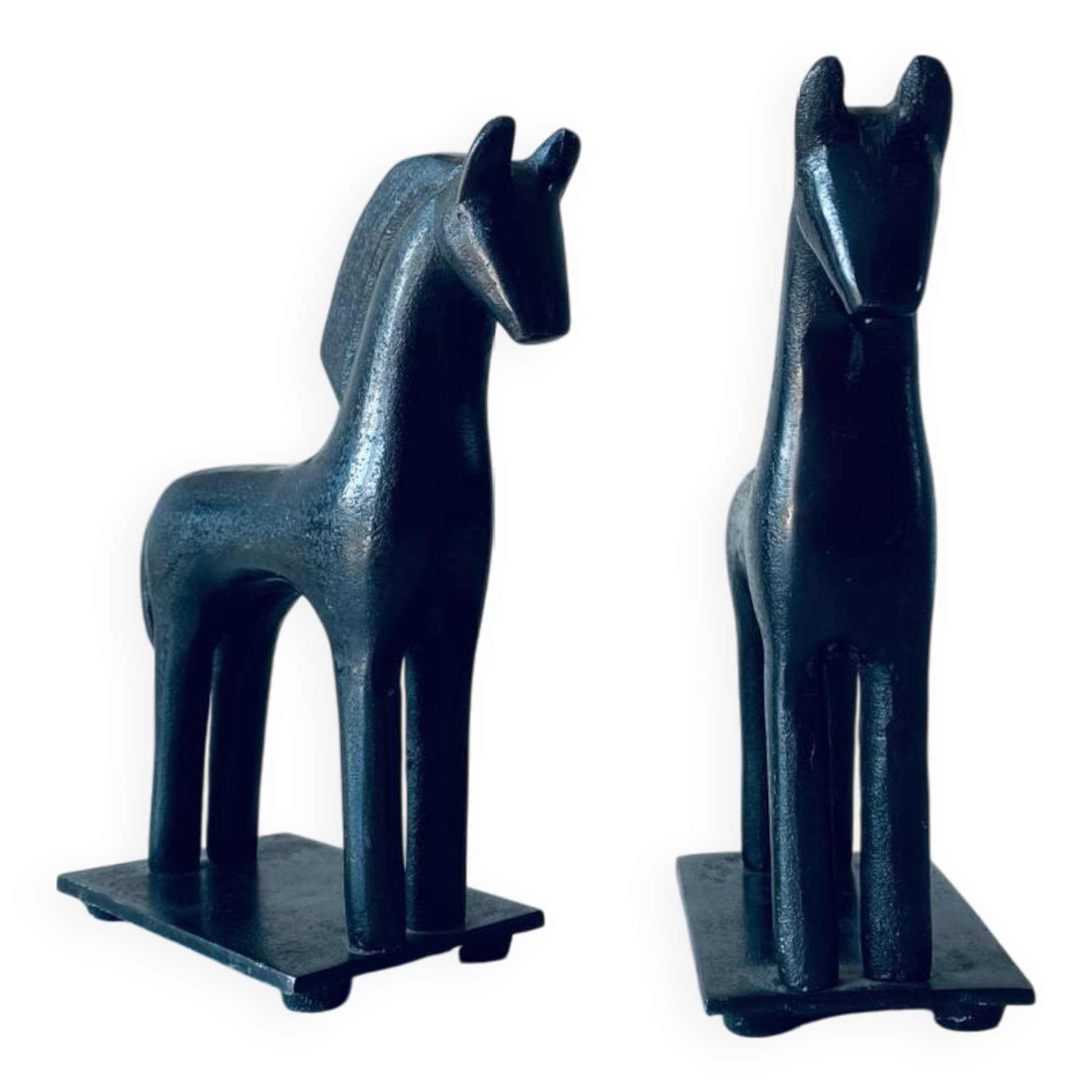 Pair of iron horse bookends