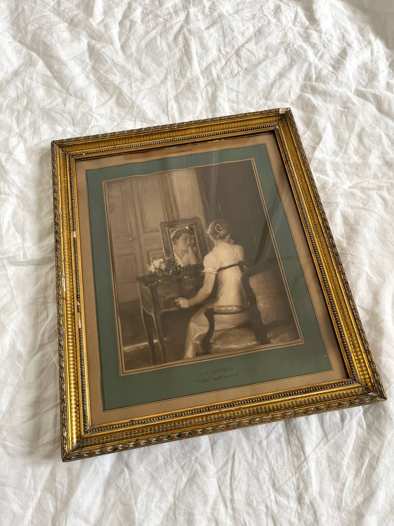 Framed old photograph, reproduction of a work by Jules Alexis Muenier