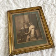 Framed old photograph, reproduction of a work by Jules Alexis Muenier