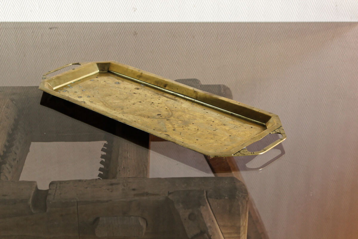Art deco brass tray
