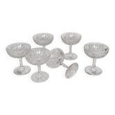 Set of 6 crystal champagne glasses from Saint-Louis | Gavarni model