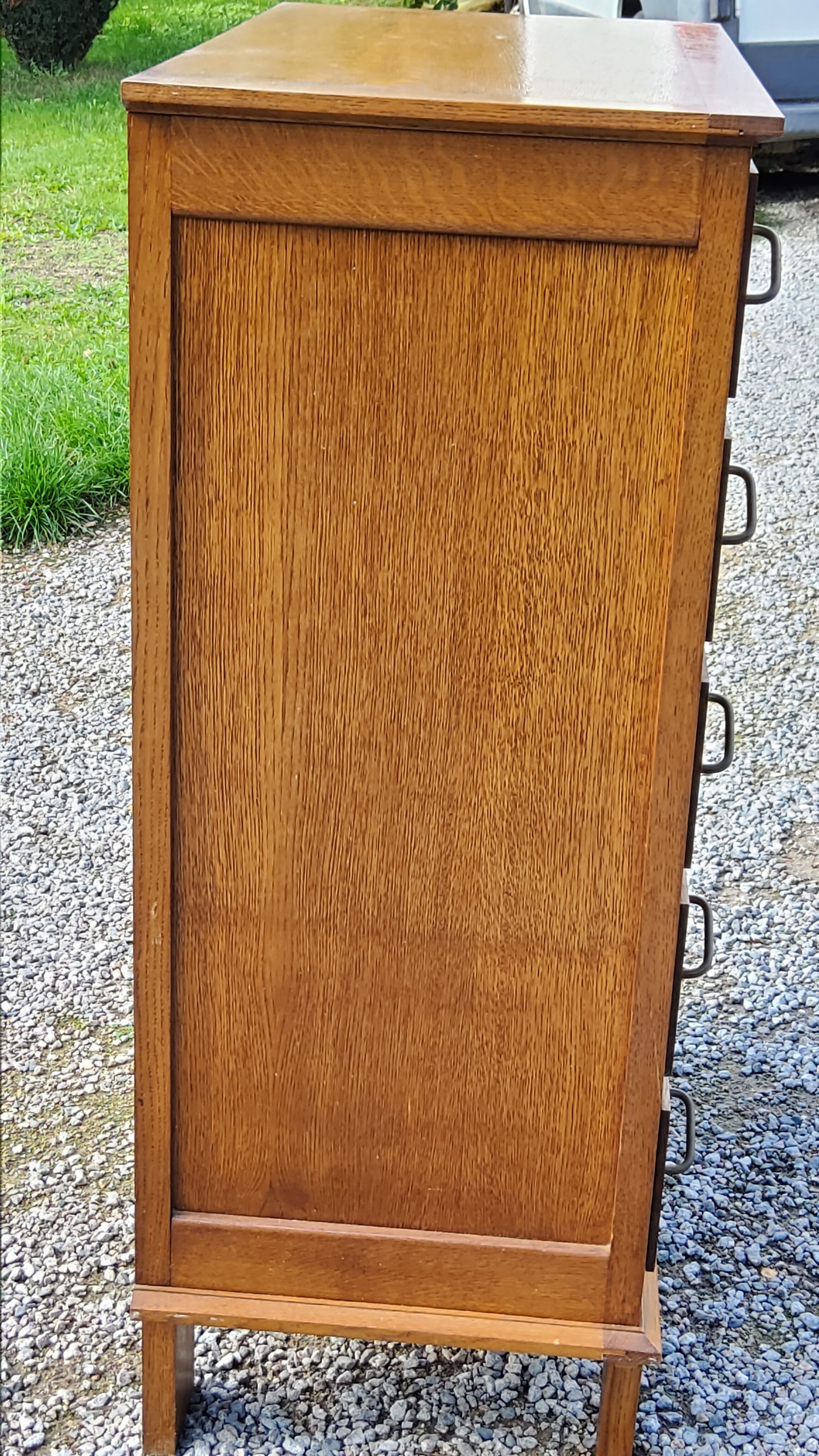 Oak chest of drawers 50s oak feet compass 5 drawers