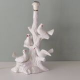 Vintage Italian ceramic table lamp with doves.