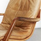 Berg Furniture Teak&Leather swivel Highback Lounge Chair