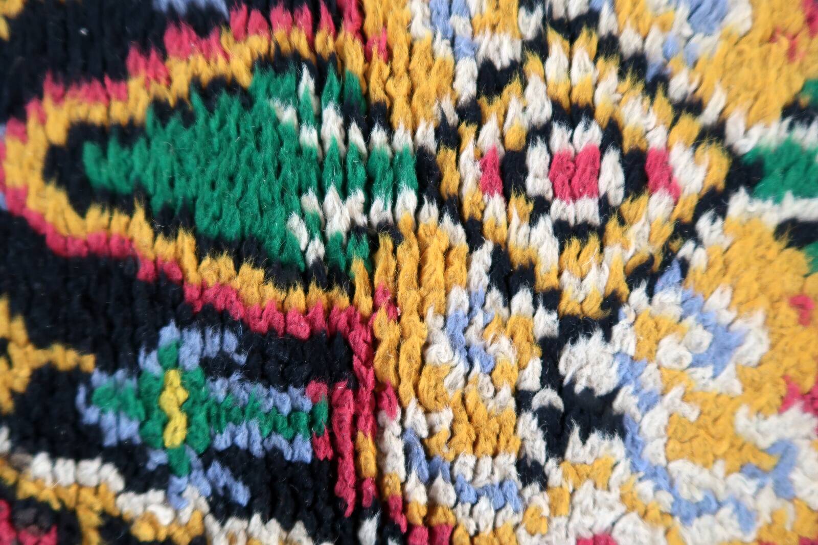 Tapis vintage français Savonnerie en laine – 90 x 176 cm – Années 1960