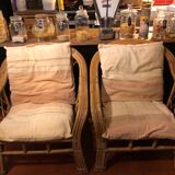 Paire de fauteuils en rotin