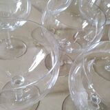 Set of 7 large crystal glasses for wine or cocktail tasting