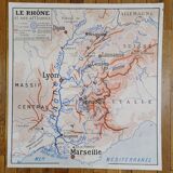 Rossignol school poster card "La Garonne / Le Rhône"