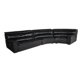 'Bogo' leather canapé in black, Carlo Bartoli for Rossi di Albizzate, 1970s.