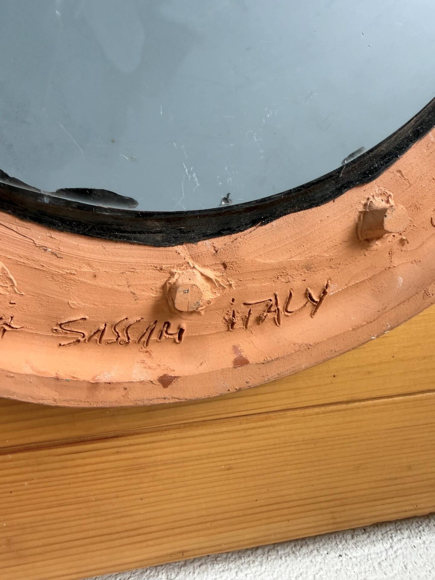 Art mirror Italy in ceramic from the 90s.