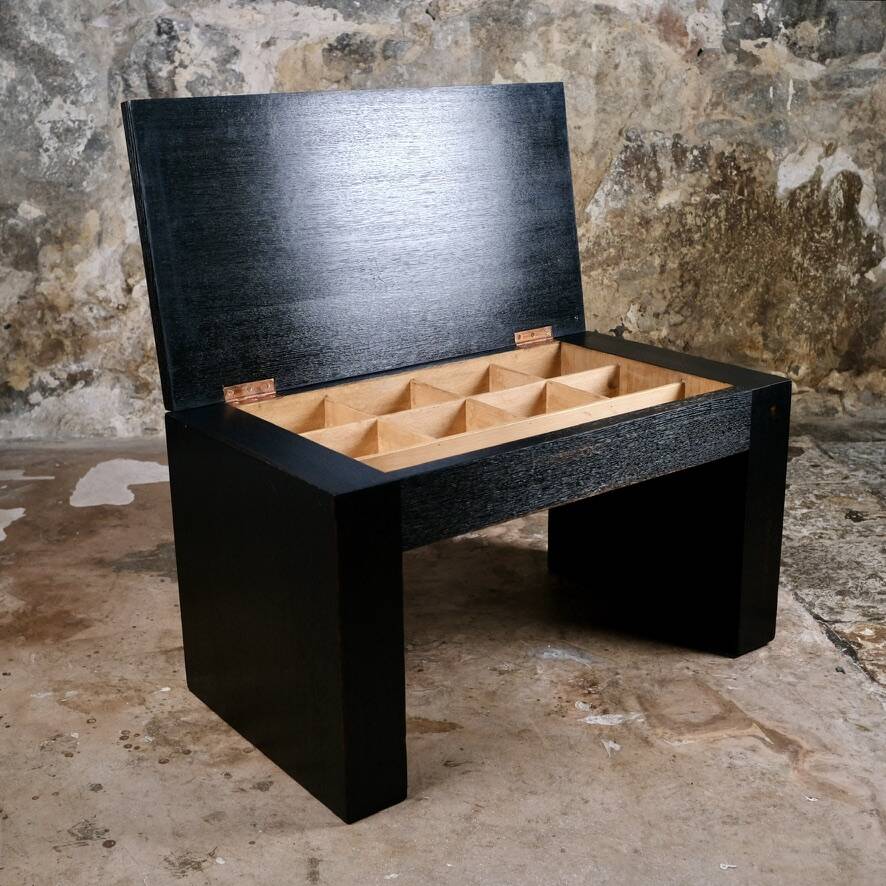 Art Deco coffee table in wood with a folding top, France, 1950s